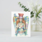 Tijd voor Tea, de Mad Hatter Briefkaart (Staand voorkant)