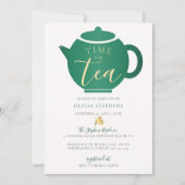 Tijd voor Tea Elegant Emerald Gold Vrijgezellenfee Kaart (Voorkant)