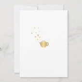 Tijd voor Tea Elegant Modern Gold Heart Baby showe Kaart (Achterkant)