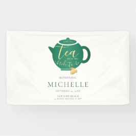 Tijd voor Tea Emerald Gold Vrijgezellenfeest Achte Spandoek