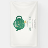 Tijd voor Tea Emerald Gold Vrijgezellenfeest Achte Spandoek (Verticaal)