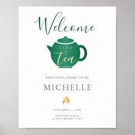 Tijd voor Tea Emerald Gold Vrijgezellenfeest Welko Poster