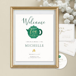 Tijd voor Tea Emerald Gold Vrijgezellenfeest Welko Poster