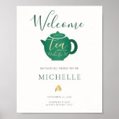 Tijd voor Tea Emerald Gold Vrijgezellenfeest Welko Poster (Voorkant)