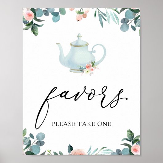 Tijd voor Tea Favors Sign Poster (Voorkant)