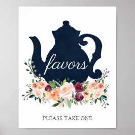 Tijd voor Tea Favors Sign Poster