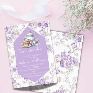 Tijd voor Tea Lavender Tea Floral Vrijgezellenfees Kaart