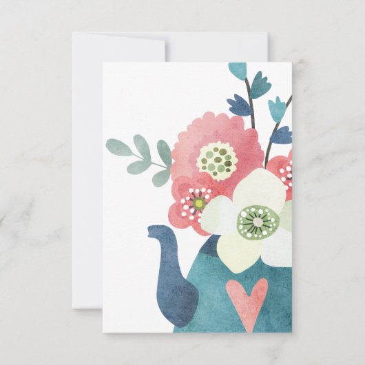 Tijd voor Tea met de Bride-to-be! Shower Kaart (Achterkant)