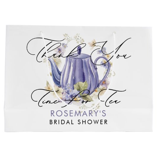 Tijd voor Tea Paarse theepot Vrijgezellenfeest Groot Cadeauzakje (Achterkant)