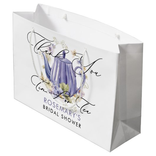 Tijd voor Tea Paarse theepot Vrijgezellenfeest Groot Cadeauzakje (Achterkant Gekanteld)