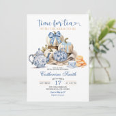 Tijd voor Tea Party Chinoiserie Vrijgezellenfeest  Kaart (Staand voorkant)