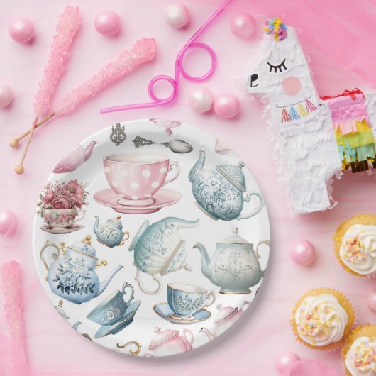 Tijd voor Tea  Pattern Paper Bord (Feest)