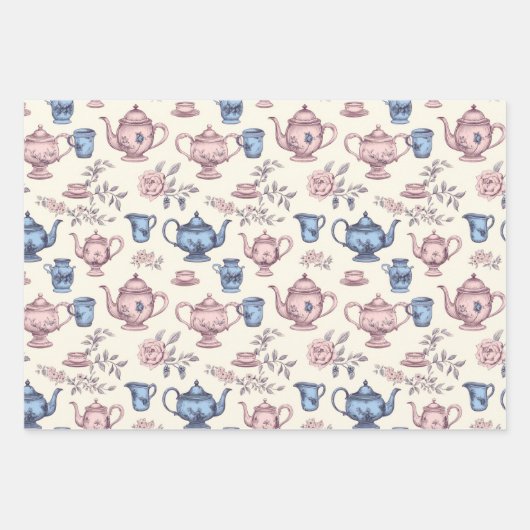 Tijd voor Tea  Pattern Wrapping Paper Sheets (Voorkant 2)