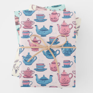 Tijd voor Tea  Pattern Wrapping Paper Sheets