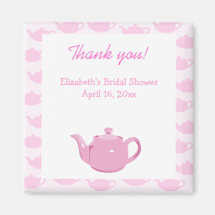 Tijd voor Tea Pink Teapot Favor Magnet