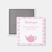 Tijd voor Tea Pink Theepot Favor Magnet (Voorkant / Achterkant)