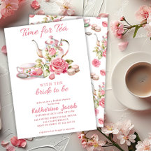 Tijd voor tea  roze floral Vrijgezellenfeest