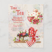 Tijd voor Tea Tea Party Retirement Retro Flyer (Voorkant)