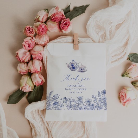 Tijd voor Tea Toile baby shower Bedankzakje