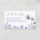 Tijd voor Tea Toile Baby shower Boeken voor Baby Informatiekaartje (Voorkant)