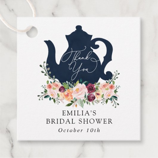 Tijd voor Tea Vrijgezellenfeest Bedankt Classic Ro Bedankjes Labels (Voorkant)