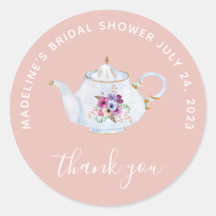 Tijd voor Tea  Vrijgezellenfeest Dank je Ronde Sticker