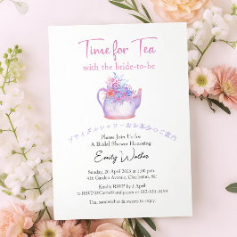 Tijd voor Tea Vrijgezellenfeest Floral Pot Waterve Kaart