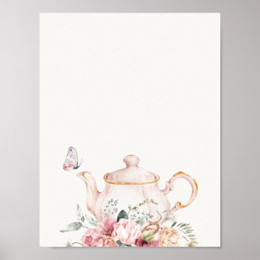 Tijd voor Tea Vrijgezellenfeest Sign Poster (Voorkant)