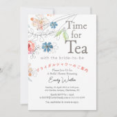 Tijd voor Tea Vrijgezellenfeest Whimsical Wildflow Kaart (Voorkant)