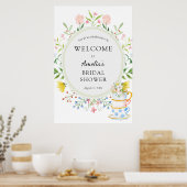 Tijd voor Tea Vrijgezellenfeest Wildflower Welcome Poster (Keuken)
