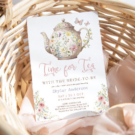 Tijd voor Tea Wildflower Butterfly Vrijgezellenfee Kaart
