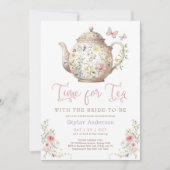 Tijd voor Tea Wildflower Butterfly Vrijgezellenfee Kaart (Voorkant)