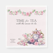 Tijd voor Tea with Mom to Be Theepot Floral Servet (Voorkant)