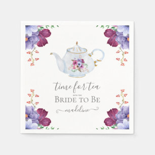 Tijd voor Tea With the Bride To Be Vrijgezellenfee Servet