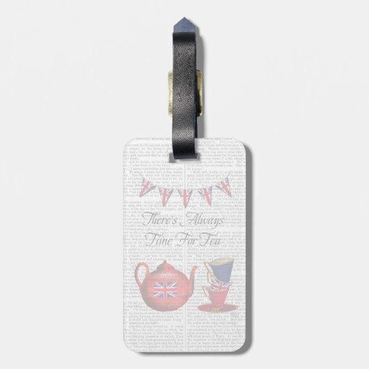 Tijd voor thee 2 bagagelabel (Achterkant verticaal)