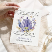 Tijd voor Thee Aquarel Bloemig Bruidsfeest Bedankkaart