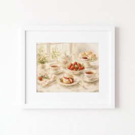 Tijd voor Thee Aquarel Kunstprint Poster