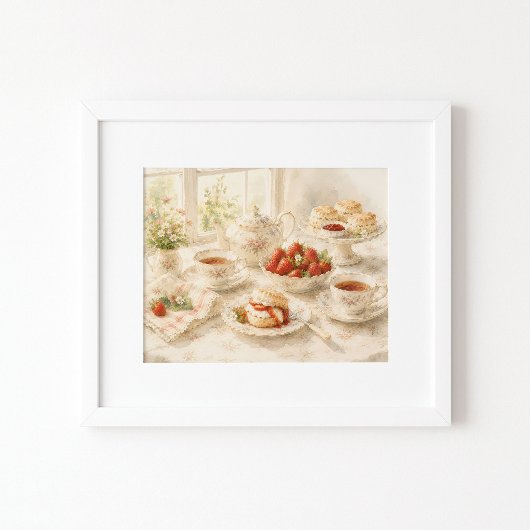 Tijd voor Thee Aquarel Kunstprint Poster