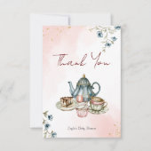 Tijd voor thee-baby shower-theeparty bedankkaart (Voorkant)