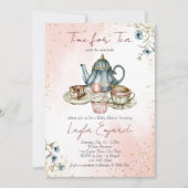 Tijd voor thee-baby shower-theeparty kaart (Voorkant)