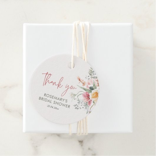 Tijd voor Thee Bloemen Dank u Bedankjes Labels (In situ)