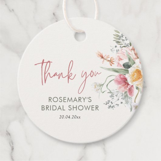 Tijd voor Thee Bloemen Dank u Bedankjes Labels (Voorkant)