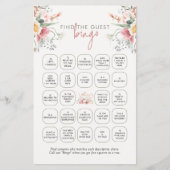 Tijd voor Thee Bloemen Vind het gast Bingo spel (Voorkant)
