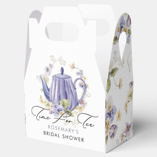 Tijd voor Thee Bloemrijke Bruids-Shower Bedankdoosjes (Geopend)