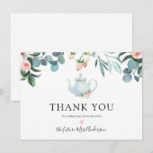 Tijd voor Thee Bruidsborrel Dank Je Bedankkaart (Voorkant / Achterkant)