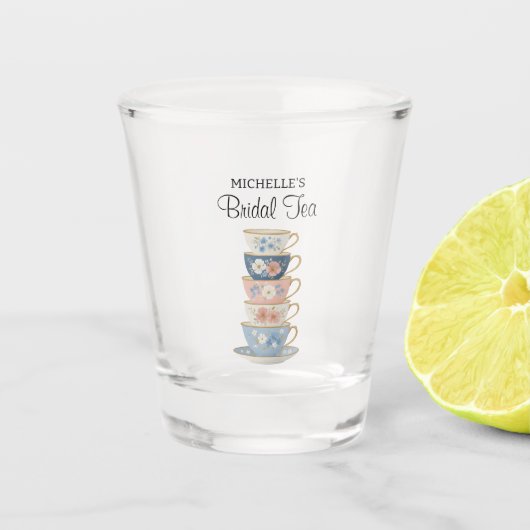 Tijd voor Thee Bruidsbruiloft  Shot Glas (Voorkant)