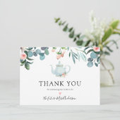 Tijd voor Thee Bruidsfeest Dank Je Bedankkaart (Staand voorkant)
