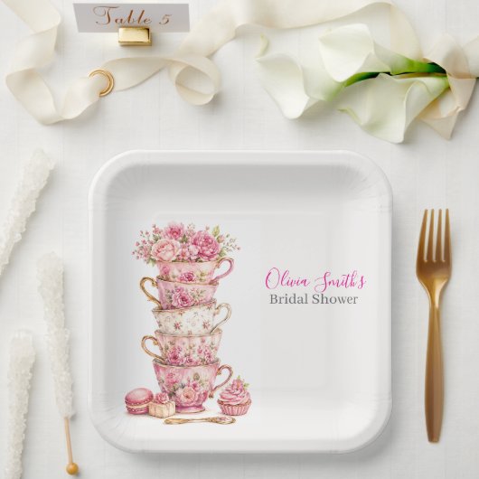 Tijd voor Thee Bruidsfeest Papieren Bord (Huwelijk)