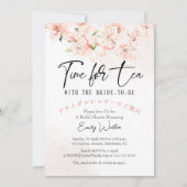 Tijd voor Thee Bruidsfeest Sakura Roze Bloemmotief Kaart (Voorkant)