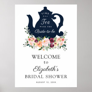 Tijd voor Thee Bruidsfeest Welkomstbord Poster